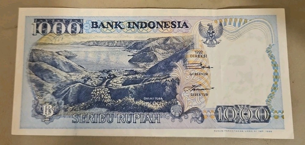 1992 Indonesia 1000 Rupiah Note