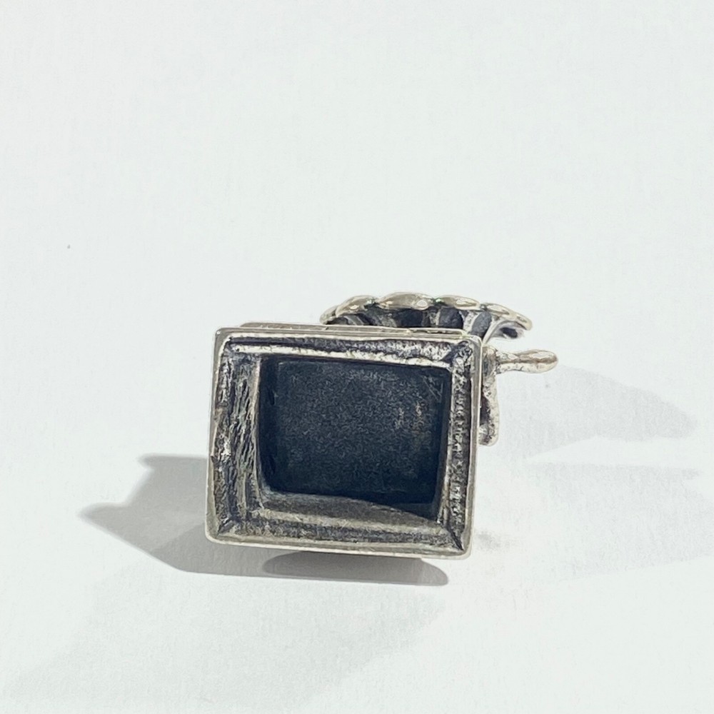vintage solid silver Gramophone miniature , hallmarked italian figurine