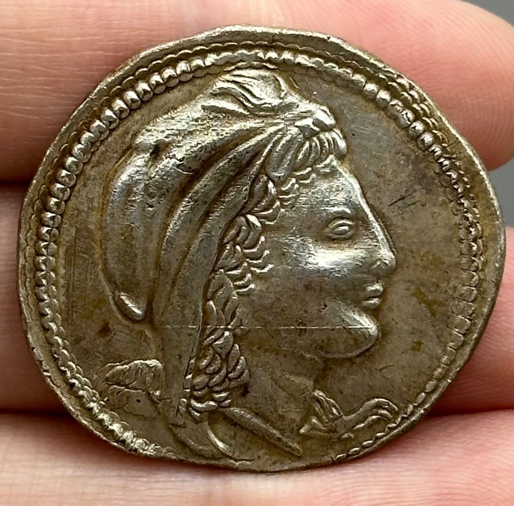 Unique Authentic Beautiful Ancient Roman Greek Solid Silver Coin