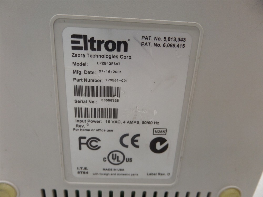 Zebra Eltron LP2543PSAT Thermal Label Printer