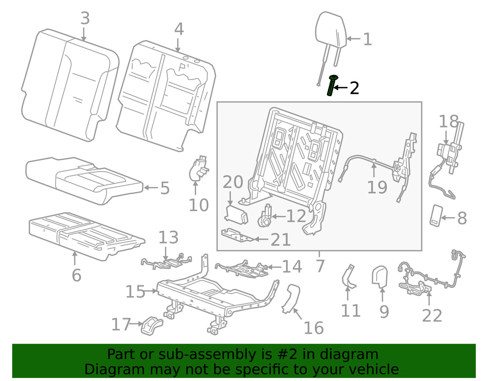 Genuine GM Headrest Guide 84598013