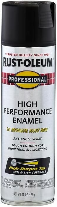 Rust-Oleum Professional Enamel Spray Paint, 15 oz, Matte Black, 6 Pack