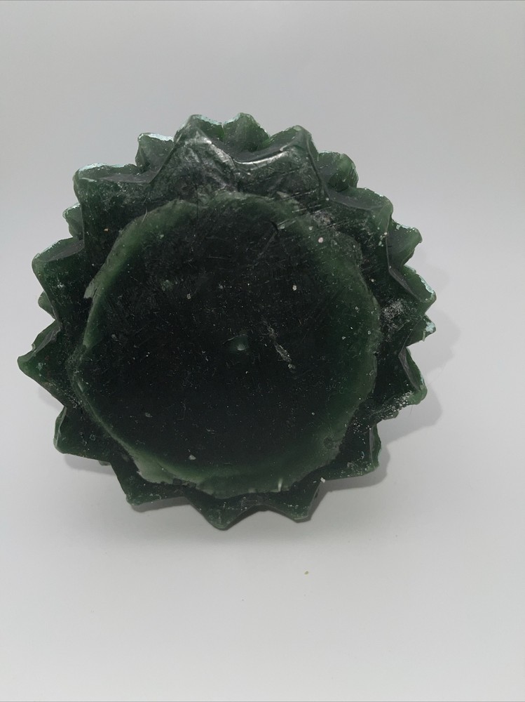 Pine Tree Christmas Candle with Holly Berries 10.25”