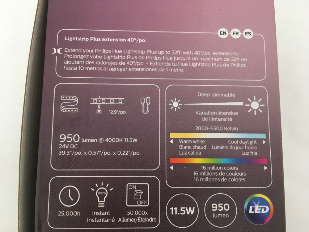 Philips Hue 40" Plug-In LED Bluetooth Lightstrip Plus Extension - 555326 (ob)