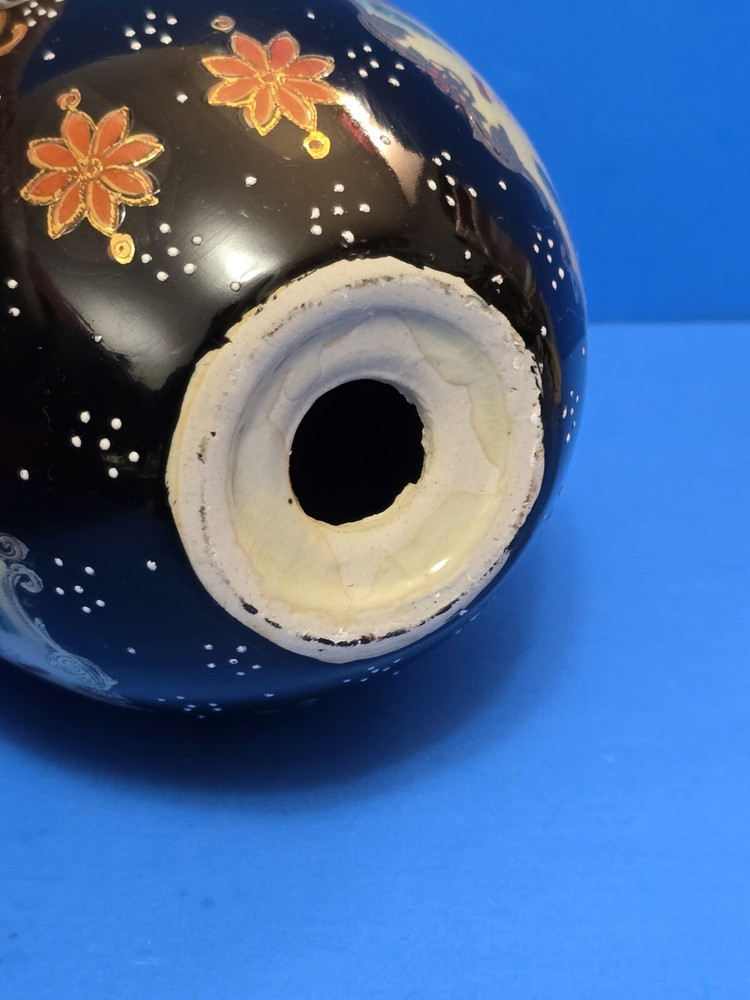 Hand Painted Oriental Porcelain Large Egg