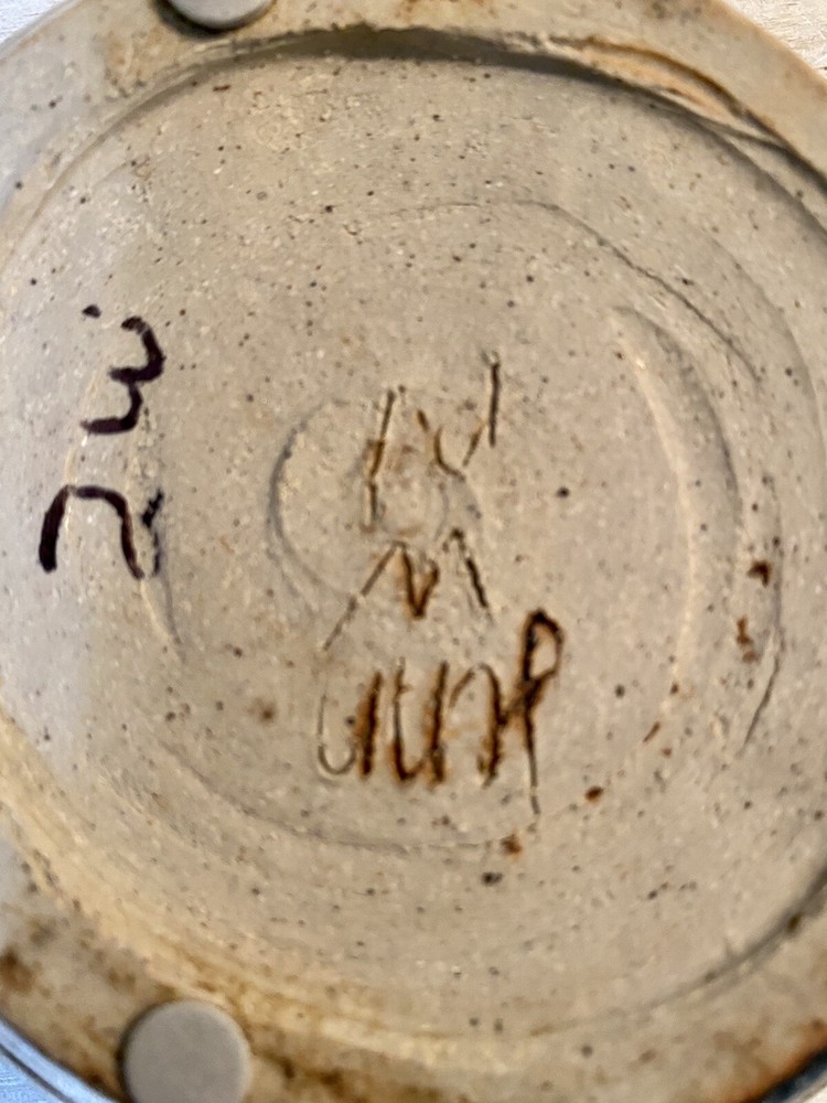 Art Pottery Small Ceramic Trinket Candy Ring Dish ~ SIGNED 5"