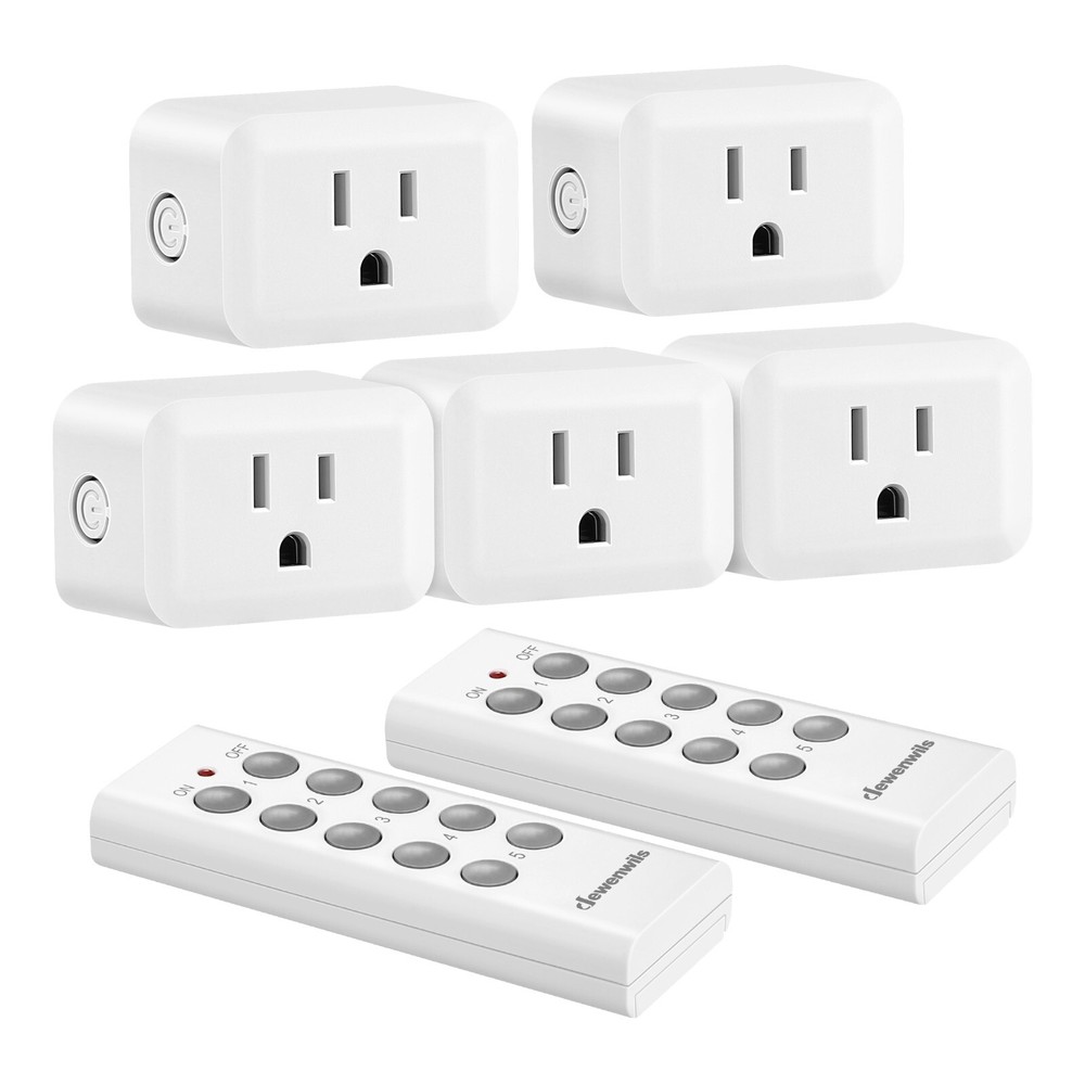 DEWENWILS Wireless Remote Control Outlet,Remote Light Switch,2 Remote 5 Outlets