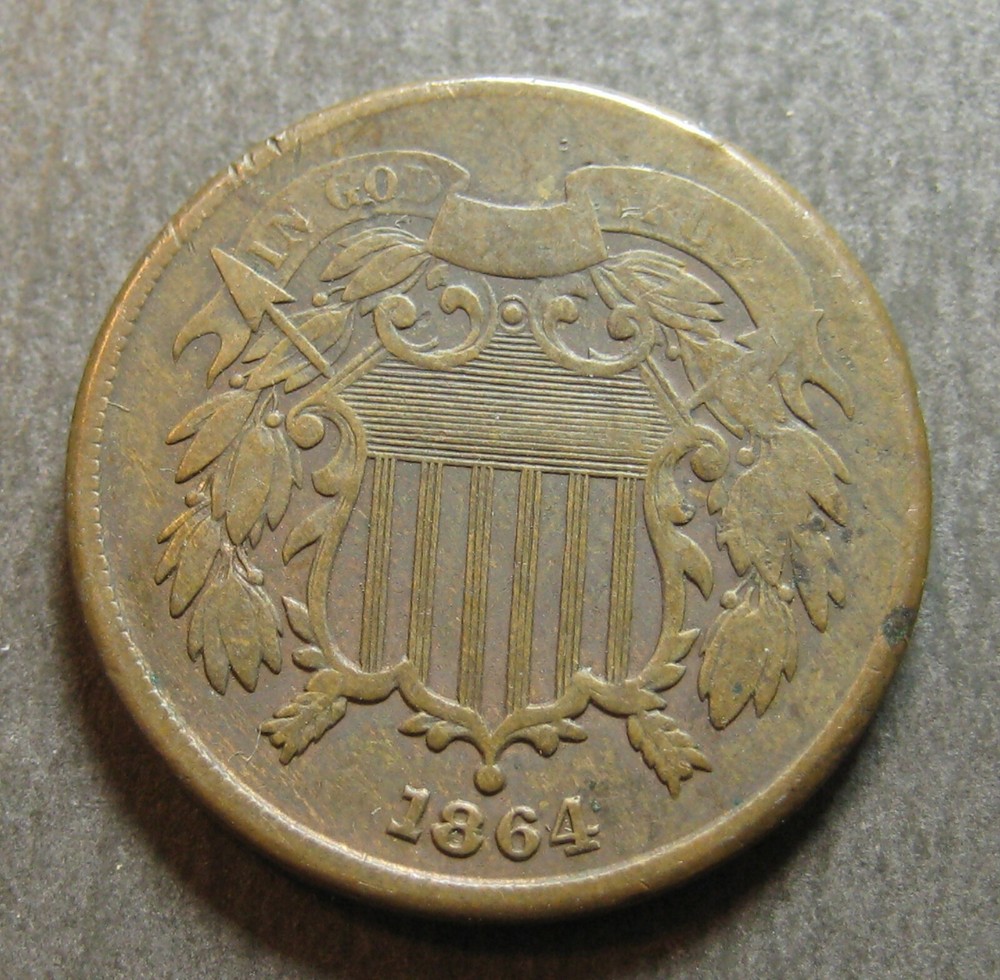 1864  U.S. Two Cent Piece  * Large Motto * - (P2704)