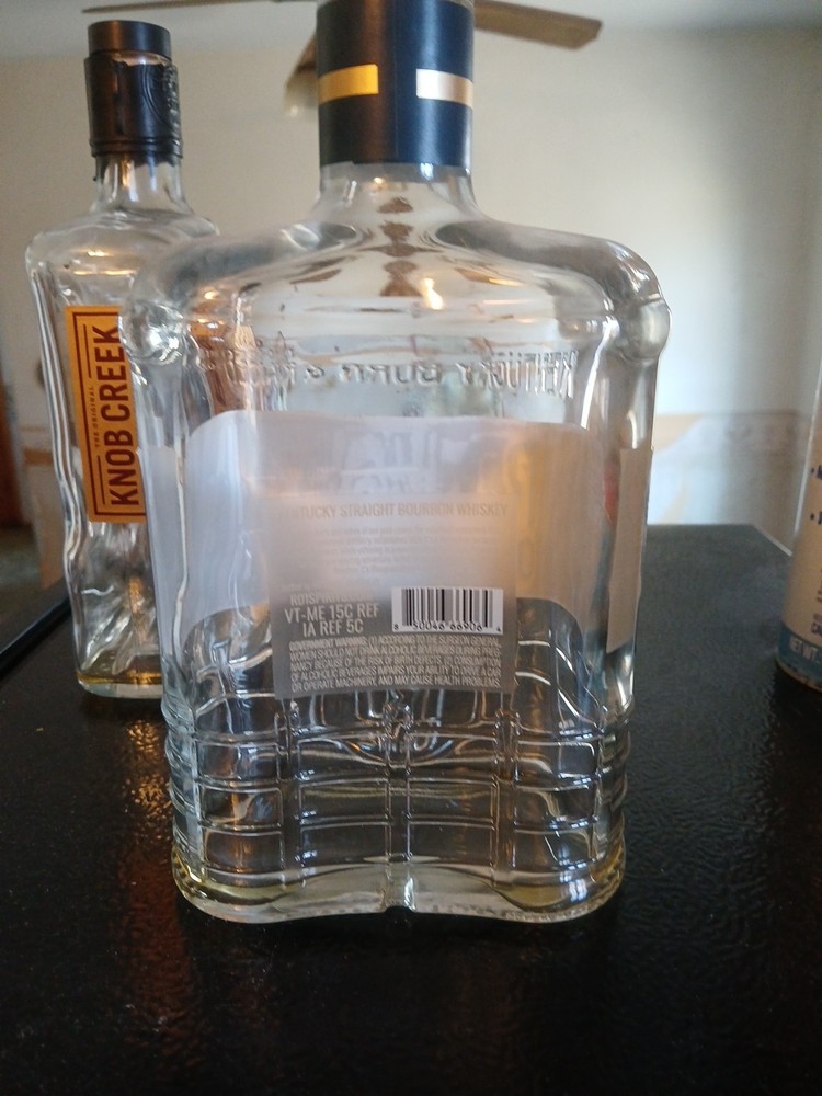 Knob Creek & RD One Empy Bourbon Bottles - Empty - 750 ml