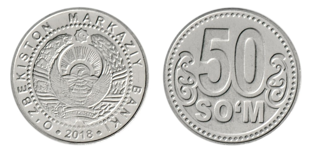 Uzbekistan 50 Som, 2018, KM #36, Mint