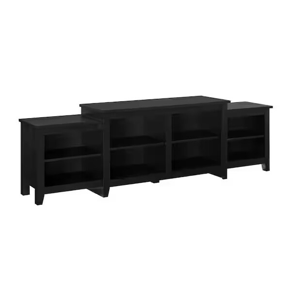 Walker Edison 80" Simple Tiered Top TV Stand - Solid Black