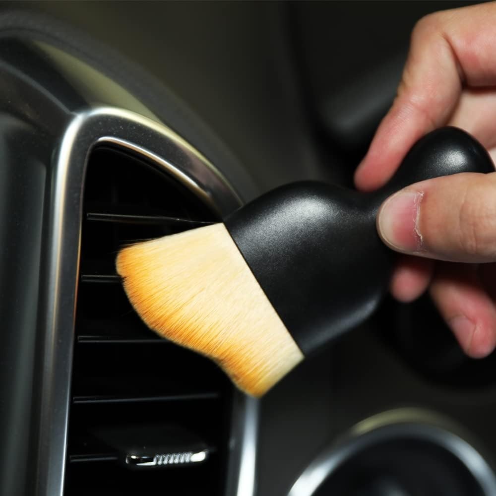 Multi-Surface Soft Bristle Brush for Car & Home Cleaning - Durable & Easy Grip