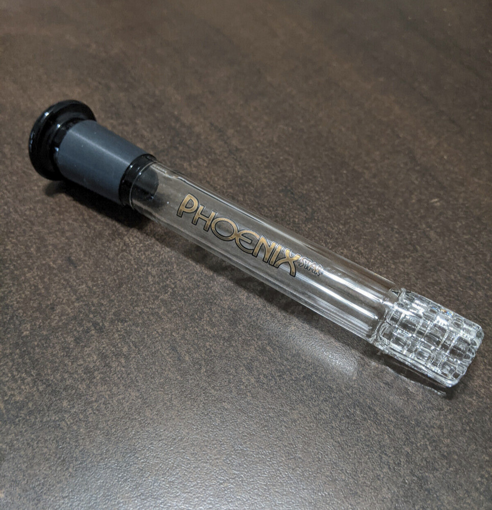 4" Inch 18mm/14mm Downstem Glass Slide Black MATRIX Perc Diffuser
