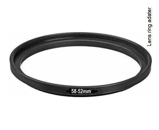58mm-52mm Step Down Ring Metal Adapter 58-52mm