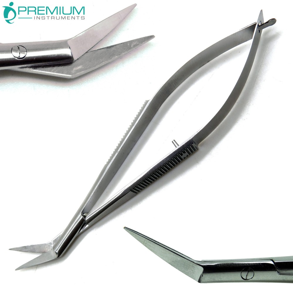 Castroviejo Angled Scissors Sharp/Sharp 4.75" Sqeeze Spring Micro Instruments