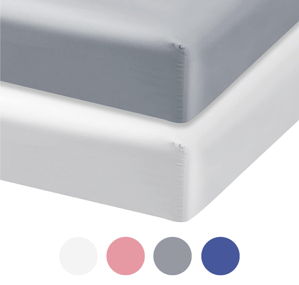 2-Pack Satin Pack 'n Play Fitted Sheets-Ultra Soft Mini Crib Sheets for Graco
