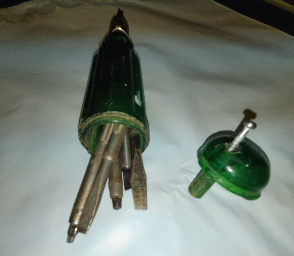 Vtg Cluthe Uni Driver Multi tool w/ Storage for Extra Bits Made in Canada 1965