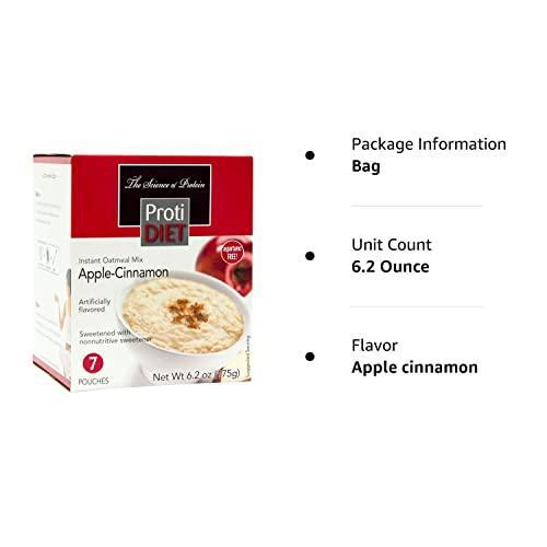 Protidiet Oatmeal - Apple Cinnamon (7 - 6.2 oz pouches per box)