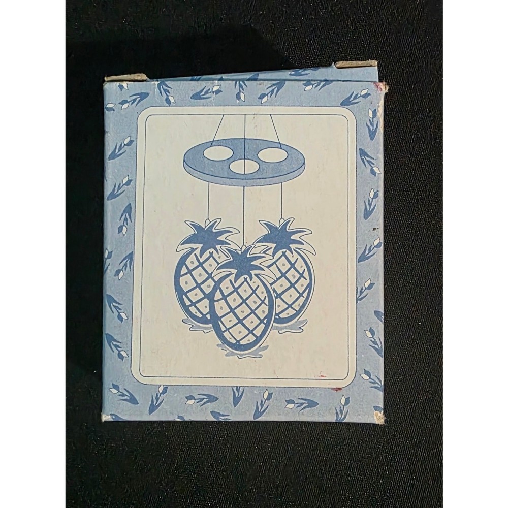 Vintage Russ Ceramic Olde Towne Mini Windchime Pineapples