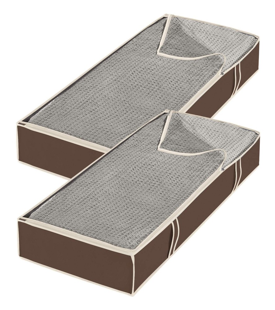 Whitmor Zippered Underbed Bags Java Set of 2 Pieces Jumbo,