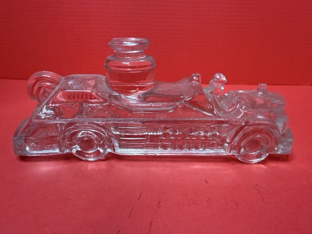 glass candy container fire engine Victory Glass co. 1940's era very sharp