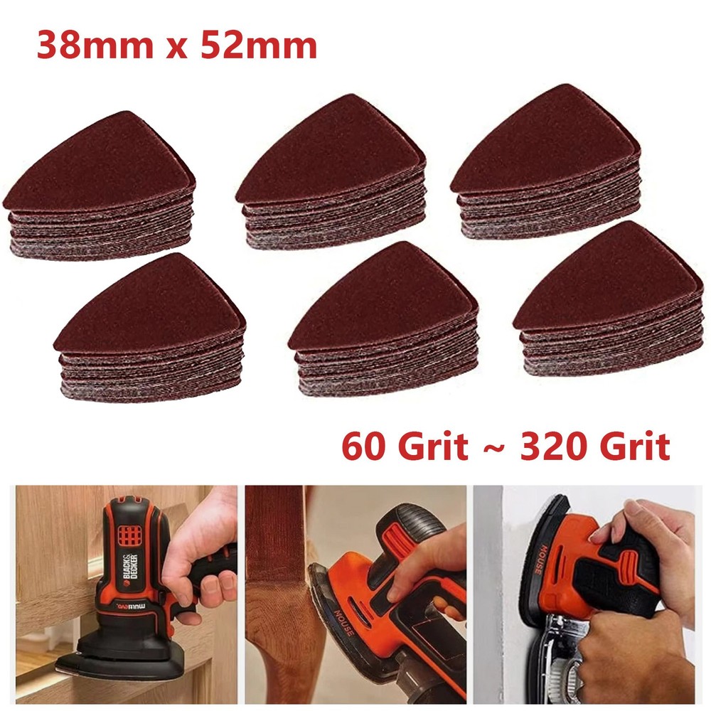 Sanding Sheets Hook and Loop Mouse Sanding Pads Sander Paper Triangle Discs