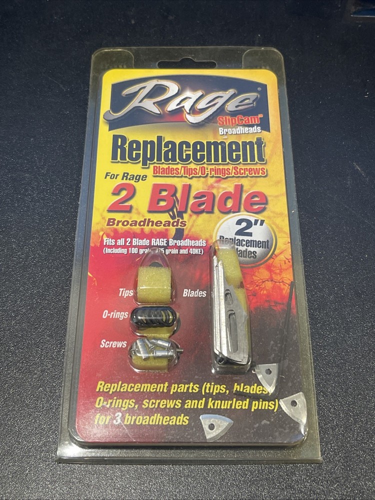 Rage SlipCam Broadheads Replacement 2 Blade Expandable Broadheads