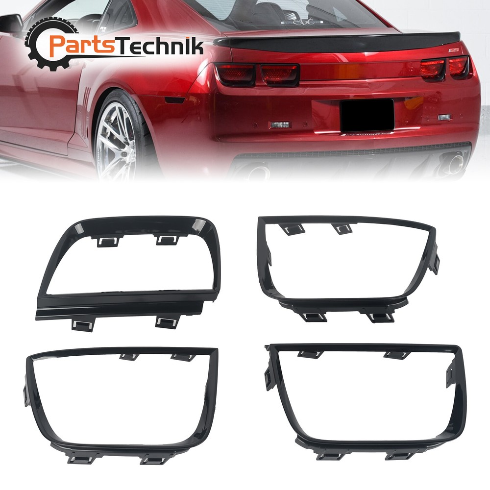 Fit For 2010-2013 Chevy Camaro LT LS SS Tail Light Bezel Covers Black