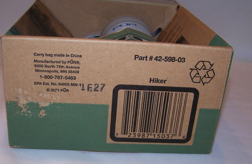 PUR Hiker Microfilter Water Filter System Purifier Series A Camping Backpacking