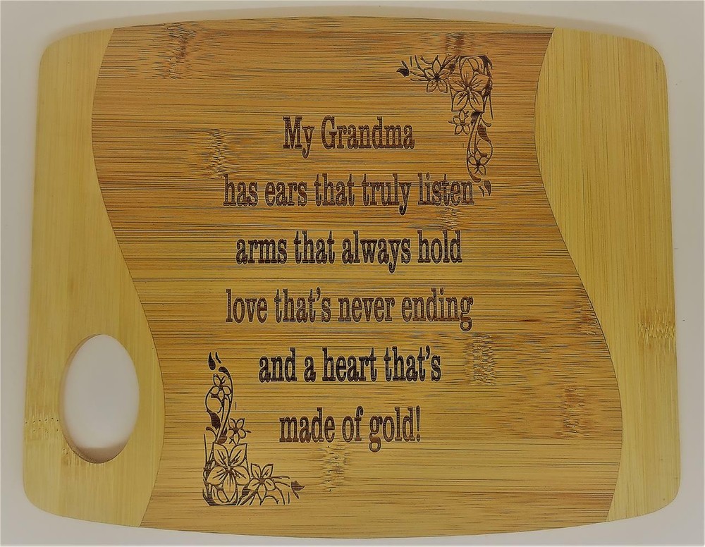 Laser Engraved Cutting Board Grandma Saying