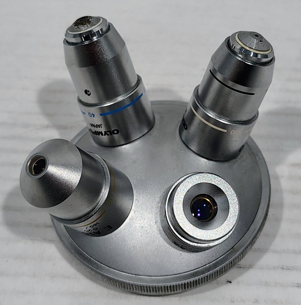 Olympus CH-2 CHT Microscope Binocular Eyepiece Head & Microscope Objectives Read