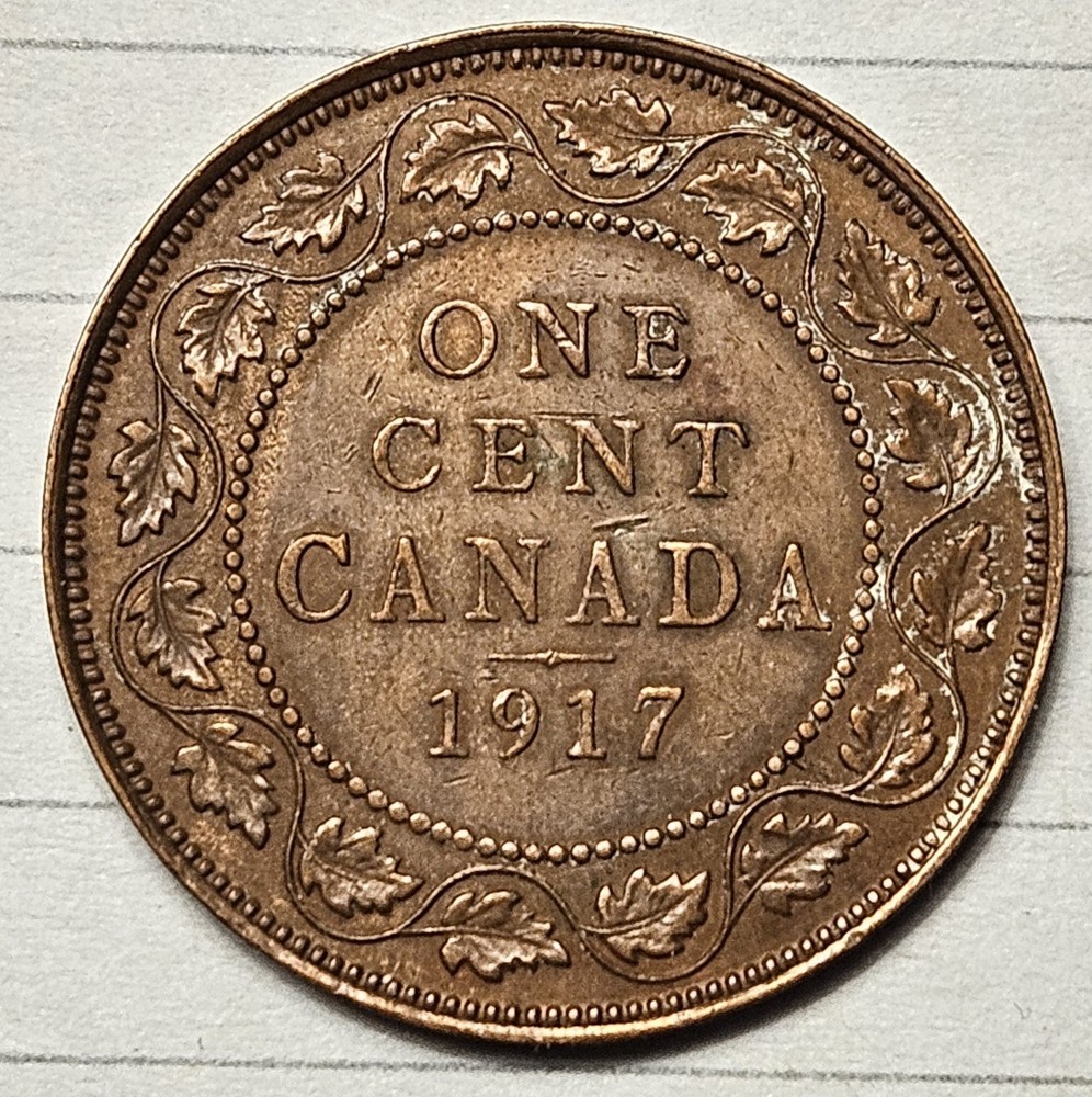 1917 Canada Large Cent One Cent Canadian Penny