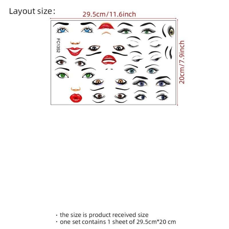 2 Sheets Decorative Sticker Facials Sticker Face Expression Sticker for Books