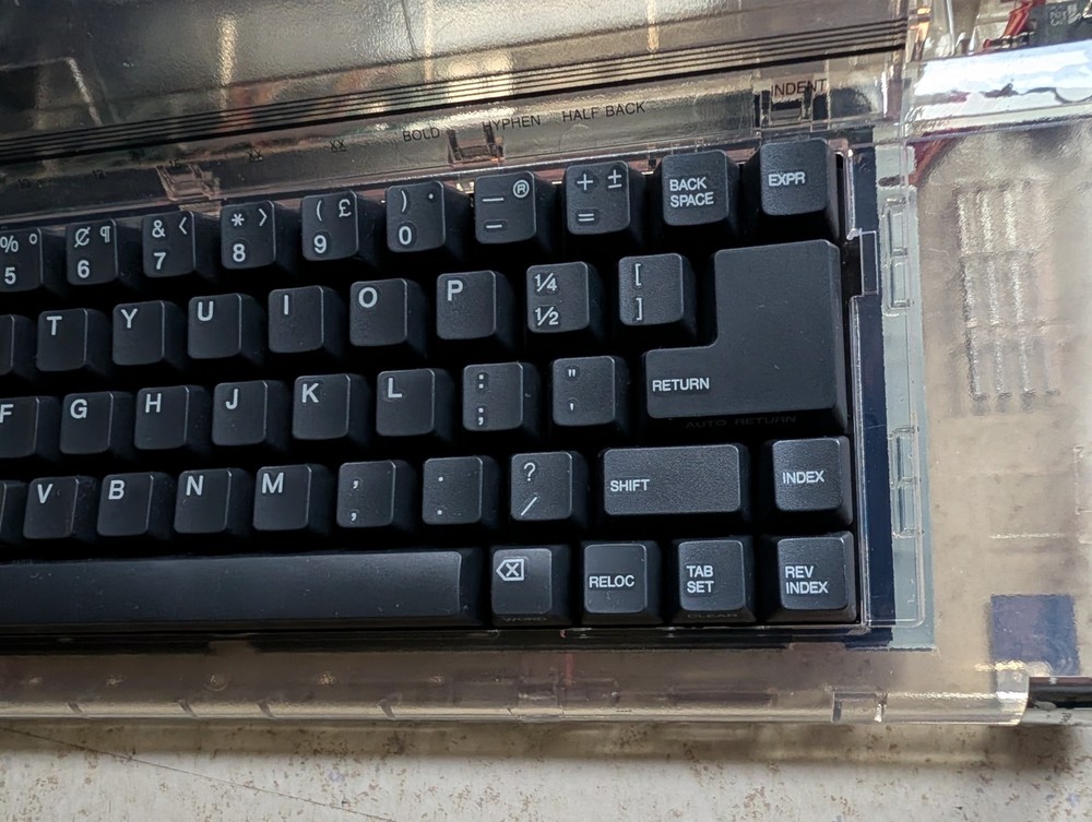 Swintec 2410 CC Clear Typewriter Model AX-150 Prison Clear Tested Working