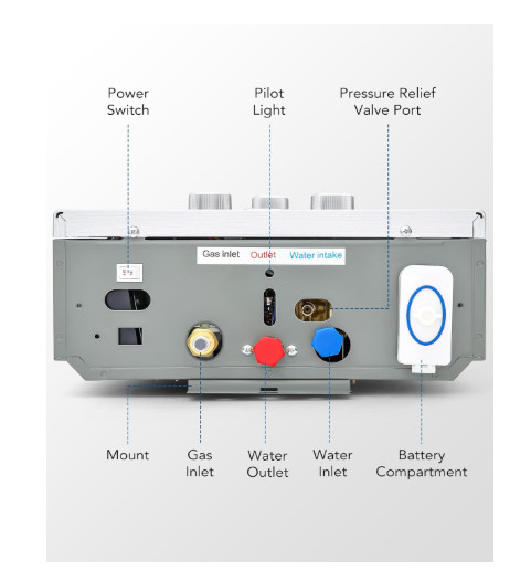 18L 5GPM LPG Gas Hot Water Heater Tankless On-Demand Instant Boiler
