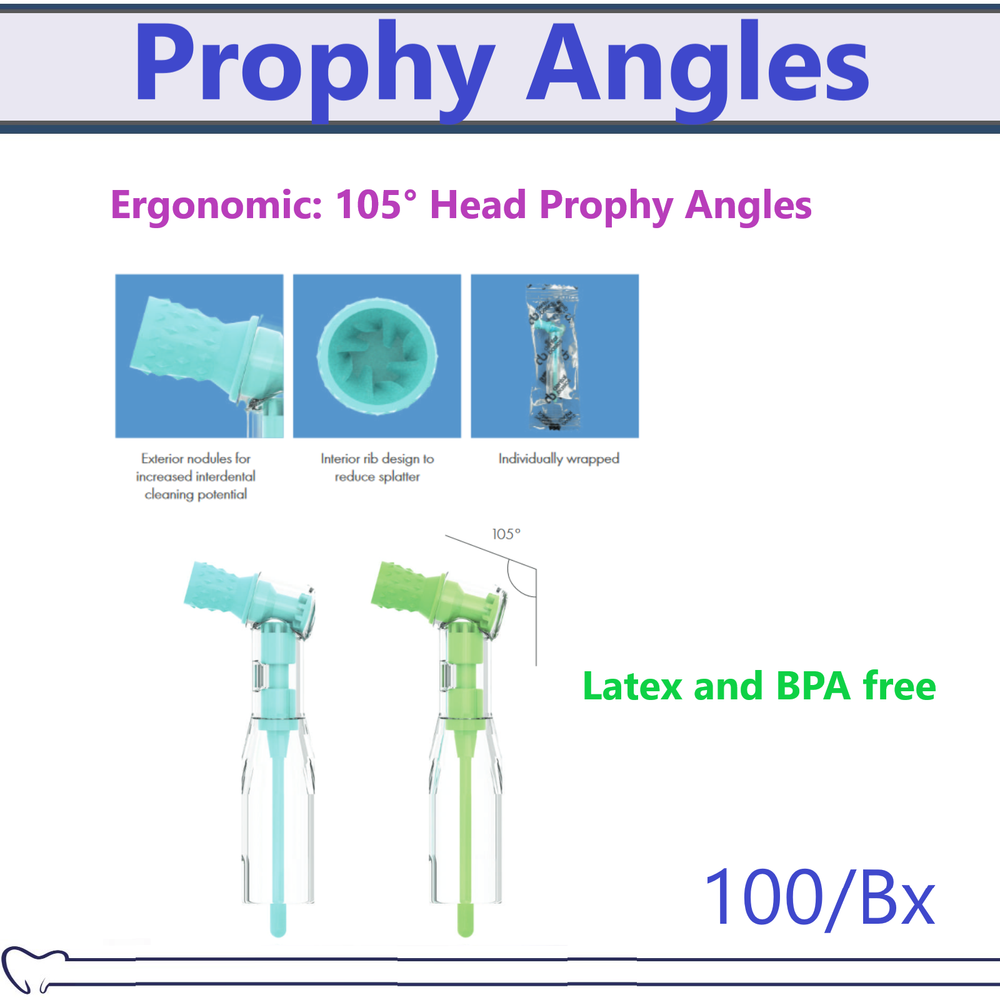 Dental Prophy Angles Soft Cup Regular Cup Ergonomic 105° Head Angle, 12/100/Bx