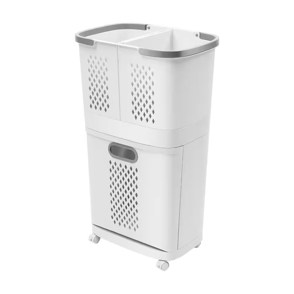 Floor-Standing Movable Household Laundry Hamper Cart
