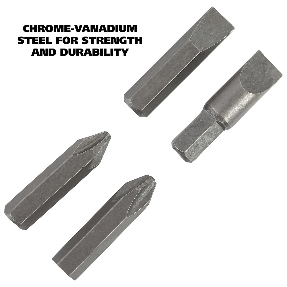 GreatNeck 4 Piece Impact Bit Set Phillips Flathead Screwdriver Bits Durable