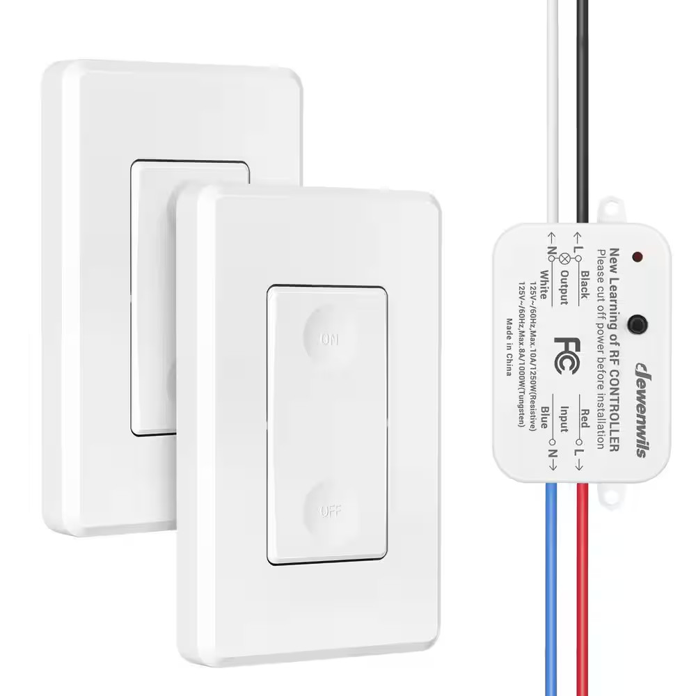 125-Volt Wireless Remote Control Light Switch and Receiver Kit for Ceiling Light
