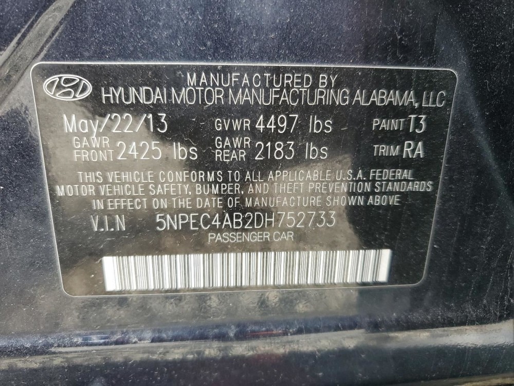 SONATA 2013 Glove Box 4961474
