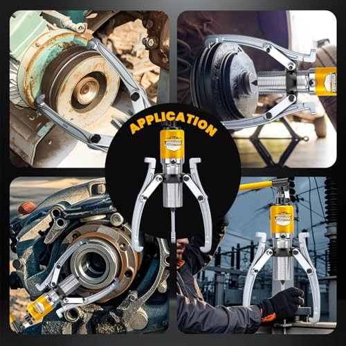 Hydraulic Gear Puller Kit, Wheel Bearing Pulling Separator, 3 Jaw 10 Ton
