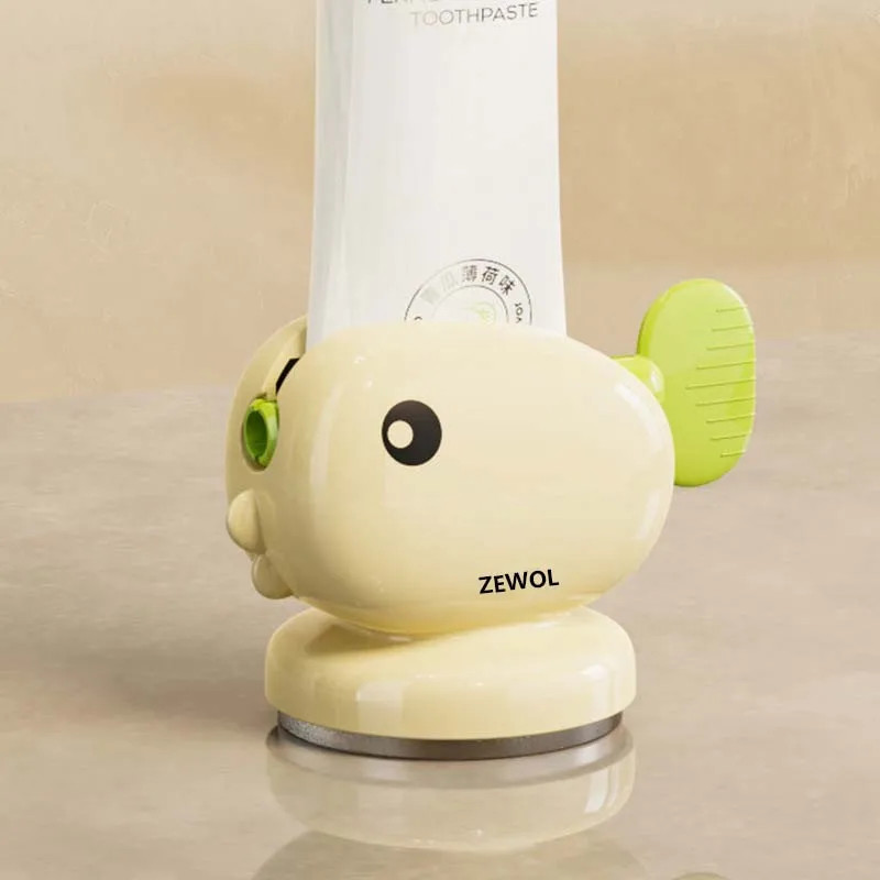 Cute Whale Manual Toothpaste Squeezer Storage Rack with Suction Cup Toothpaste R