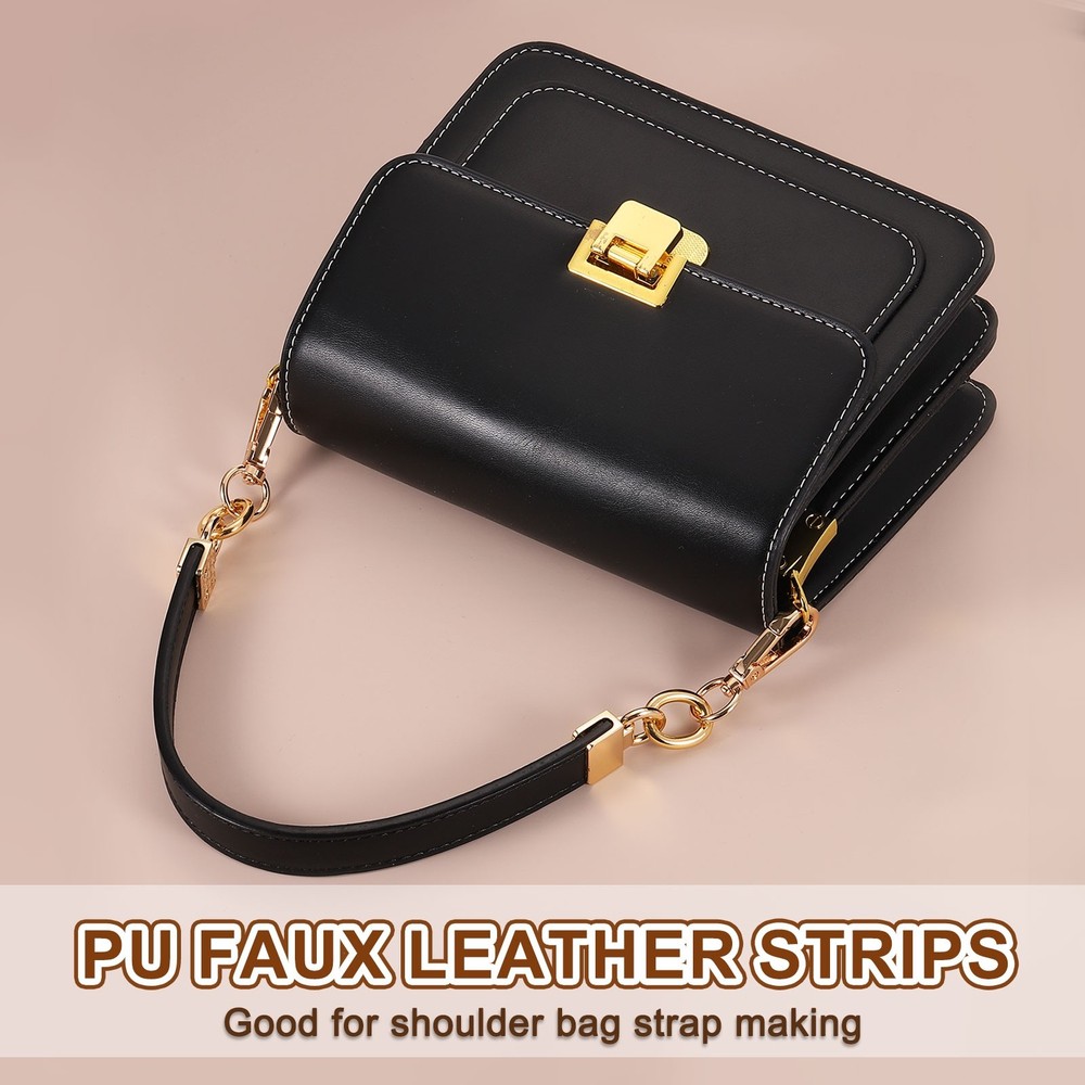 5.5Yard/5m Double Sided PU Leather Strap, 0.79" Wide Flat Strips, Silver