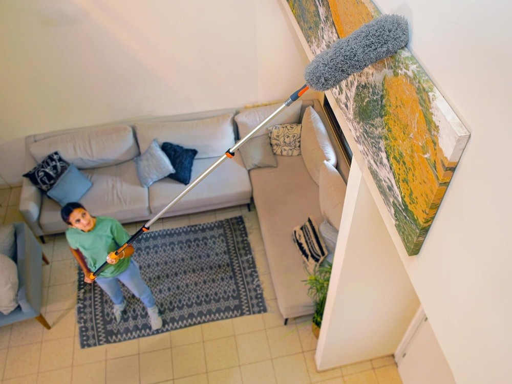 30 Ft High Reach Duster Kit with 24 Ft Extendable Pole & Microfiber Attachments