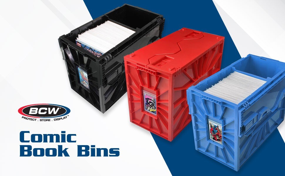 BCW MultiColor 4 Pack Short Comic Book Bin Partitions Combo Black Blue Green Red