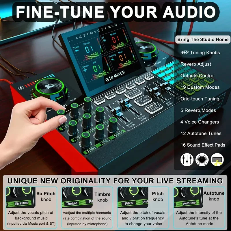 Audio Mixer - Multi-Function DJ Controller & Karaoke System for podcast