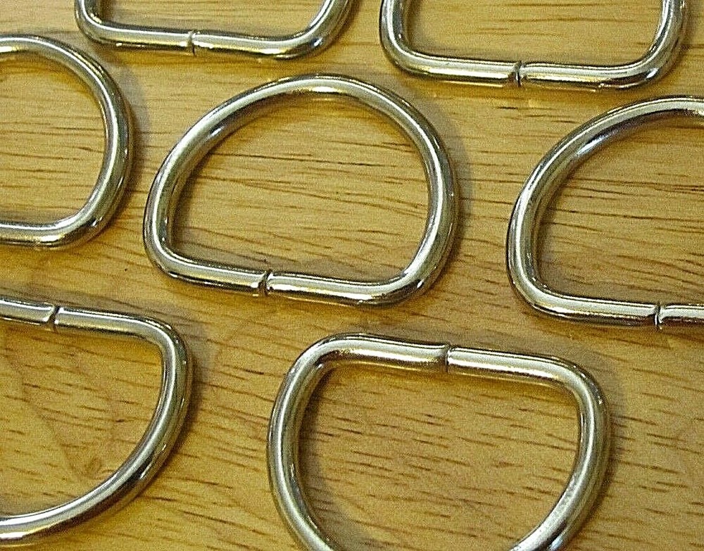 Leather Making Craft 8 Count "D" Dee Ring Belts, Purses, Dog Collars 1 3/8 inch
