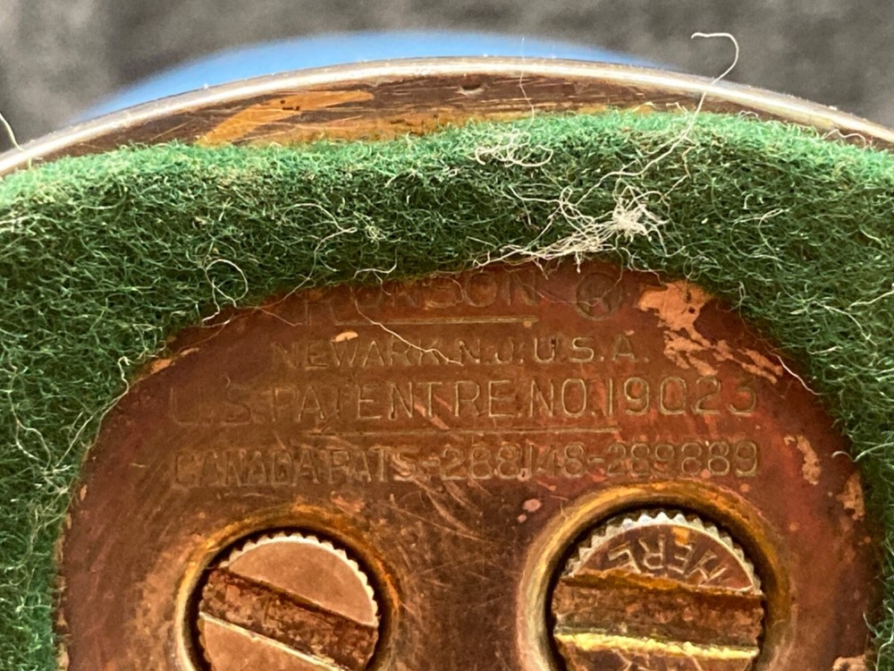 Vintage Ronson Leona Blue and Chrome Table Lighter