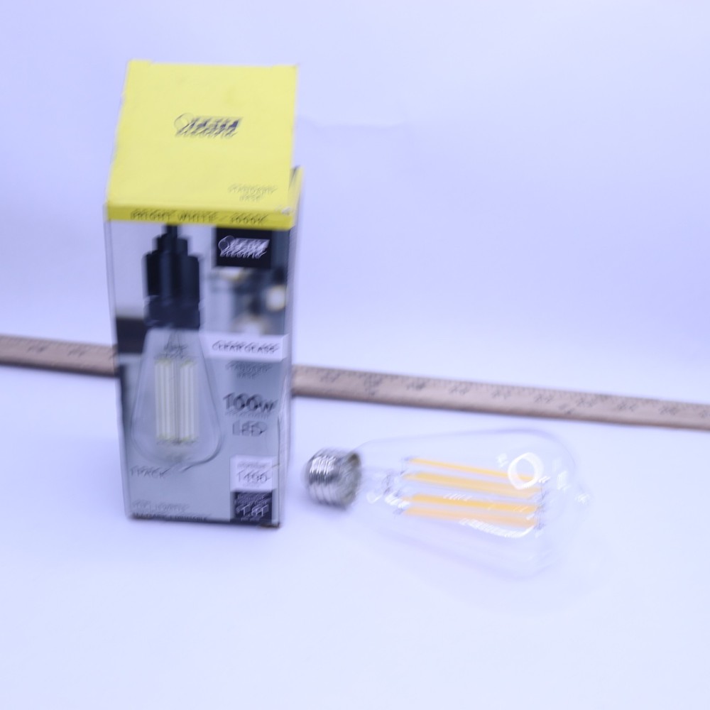 Feit Electric Dimmable Straight Filament Edison LED Light Bulb Bright White 100W