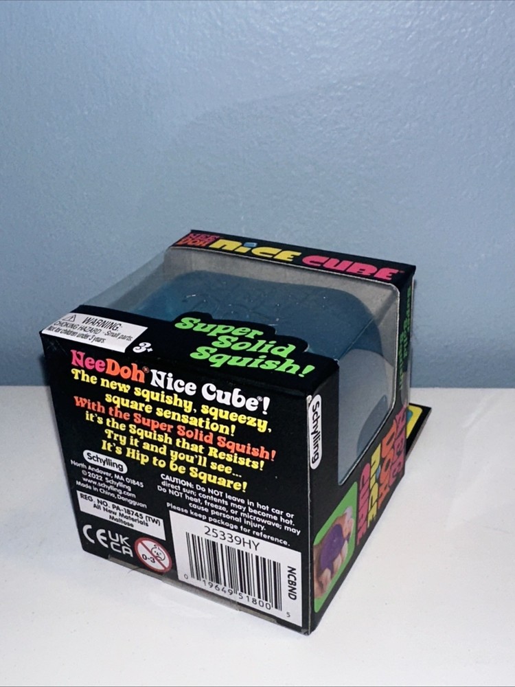 Nee Doh Nice Cube Blue Super Solid Squishy Stress Relief Toys